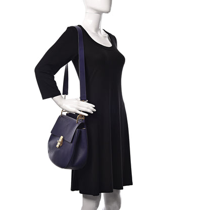 Chloe Grained Lambskin Large Drew Shoulder Bag Storm Blue 2 of 8