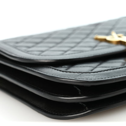 Saint Laurent Lambskin Quilted Monogram Medium Solferino Satchel Black 9 of 10