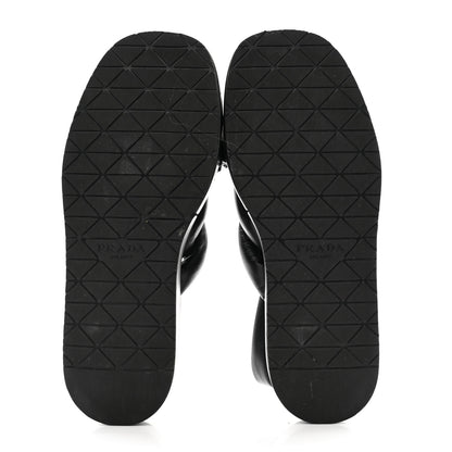 Prada Nappa Padded Blow 20mm Slingback Sandals 38 Black 5 of 10