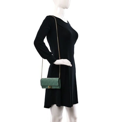 Fendi Nappa Matisse FF Embossed Continental Wallet On Chain Menta 2 of 9