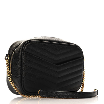 Saint Laurent Grain De Poudre Matelasse Monogram Mini Lou Camera Bag Black 3 of 11