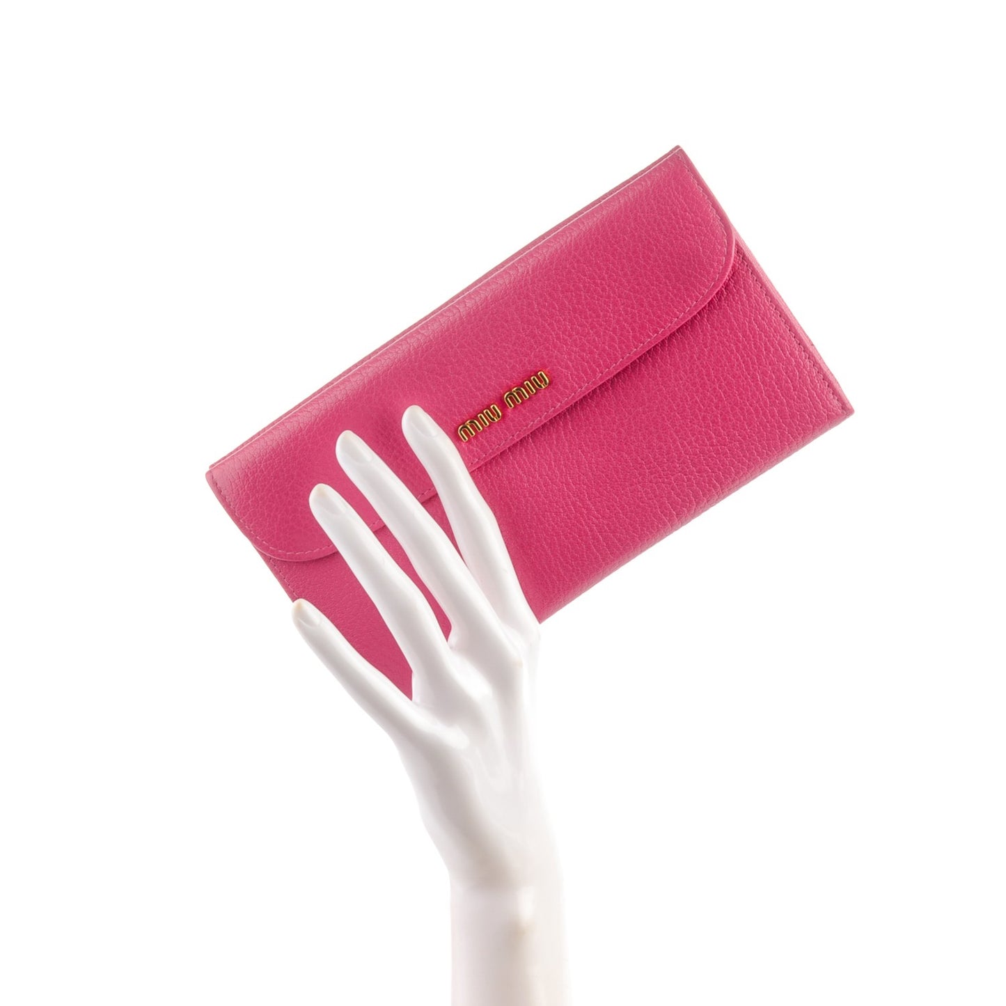 Goatskin Madras Flap Wallet Peonia