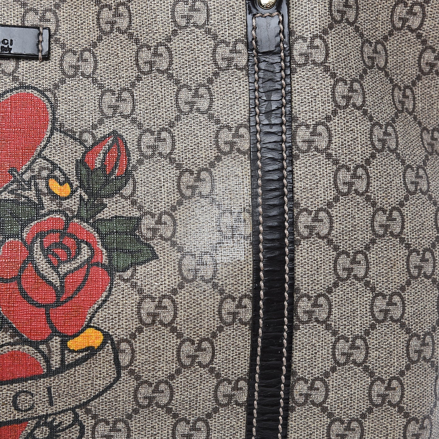 GG Plus Monogram Tattoo Heart Medium Joy Tote Dark Brown