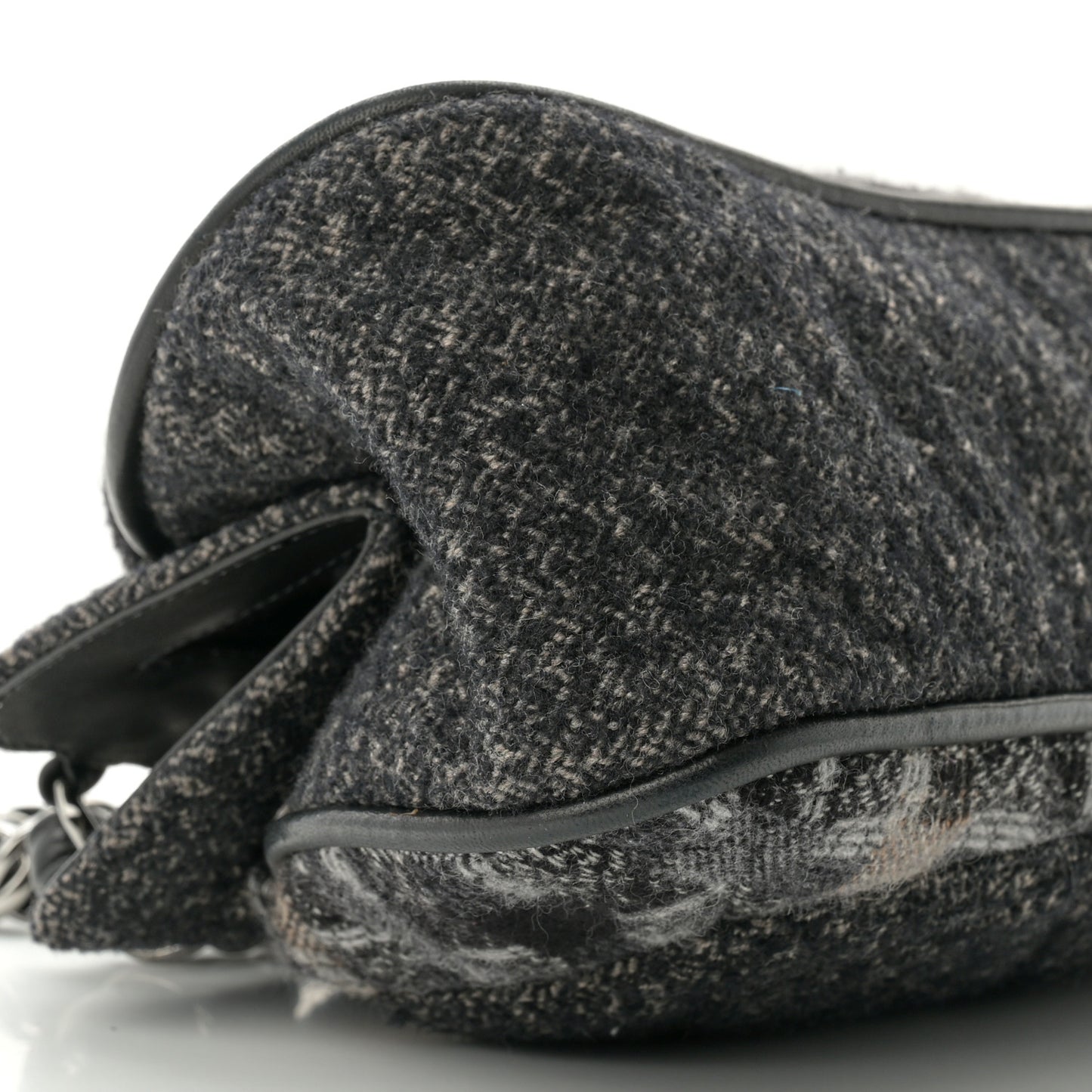 Wool Tweed Frame Bag Grey Multicolor