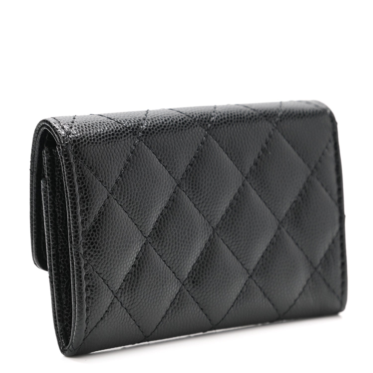 Chanel Caviar Quilted Crystal CC Flap Card Holder Black 3 of 9