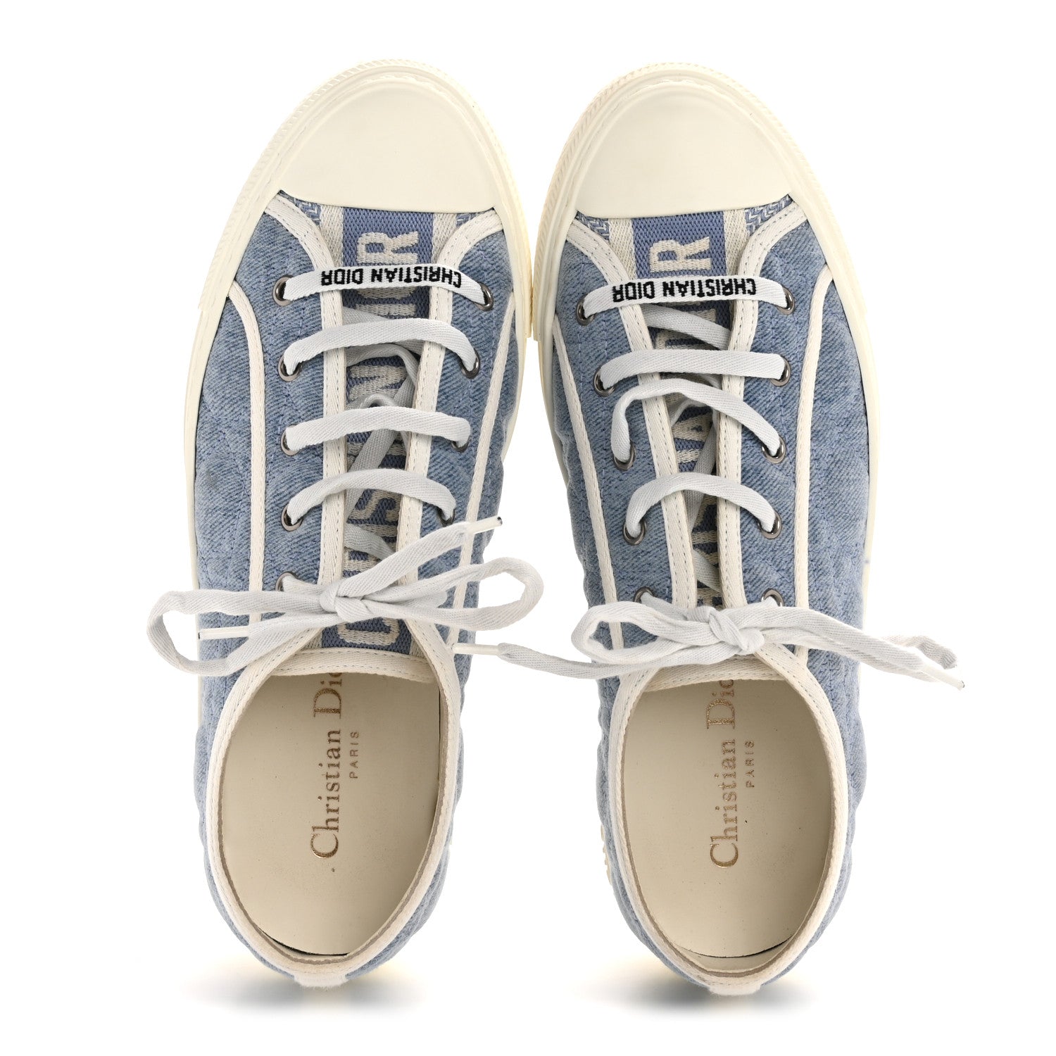 Christian Dior Denim Cannage Walk'N'Dior Low Top Sneaker 40.5 Dynamic Blue 2 of 9