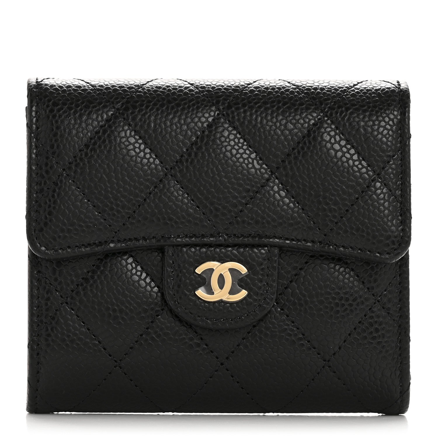 Chanel Caviar Quilted Compact Flap Wallet Black 1 of 9