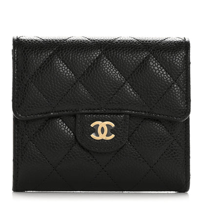 Chanel Caviar Quilted Compact Flap Wallet Black 1 of 9