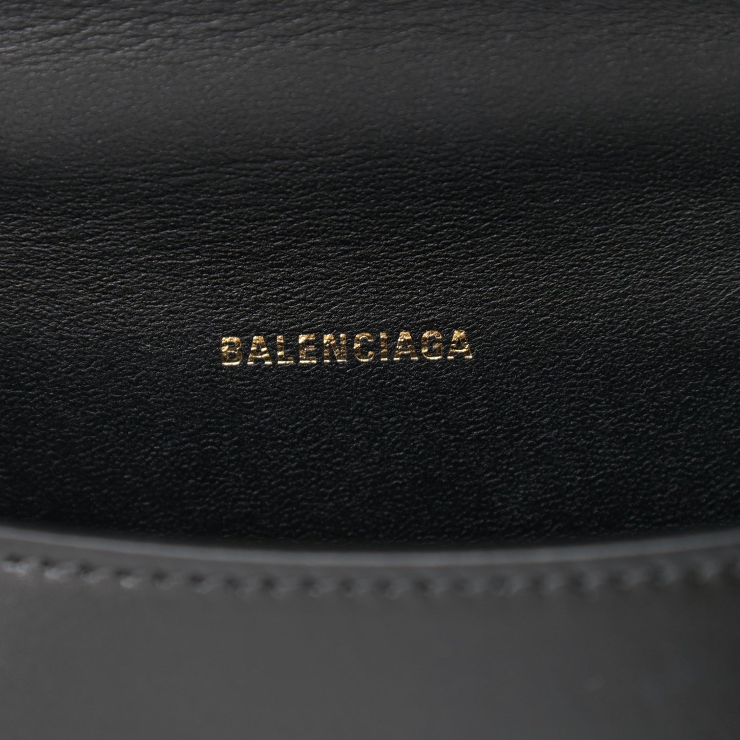 Shiny Box Calfskin Hourglass Top Handle Bag XS Black