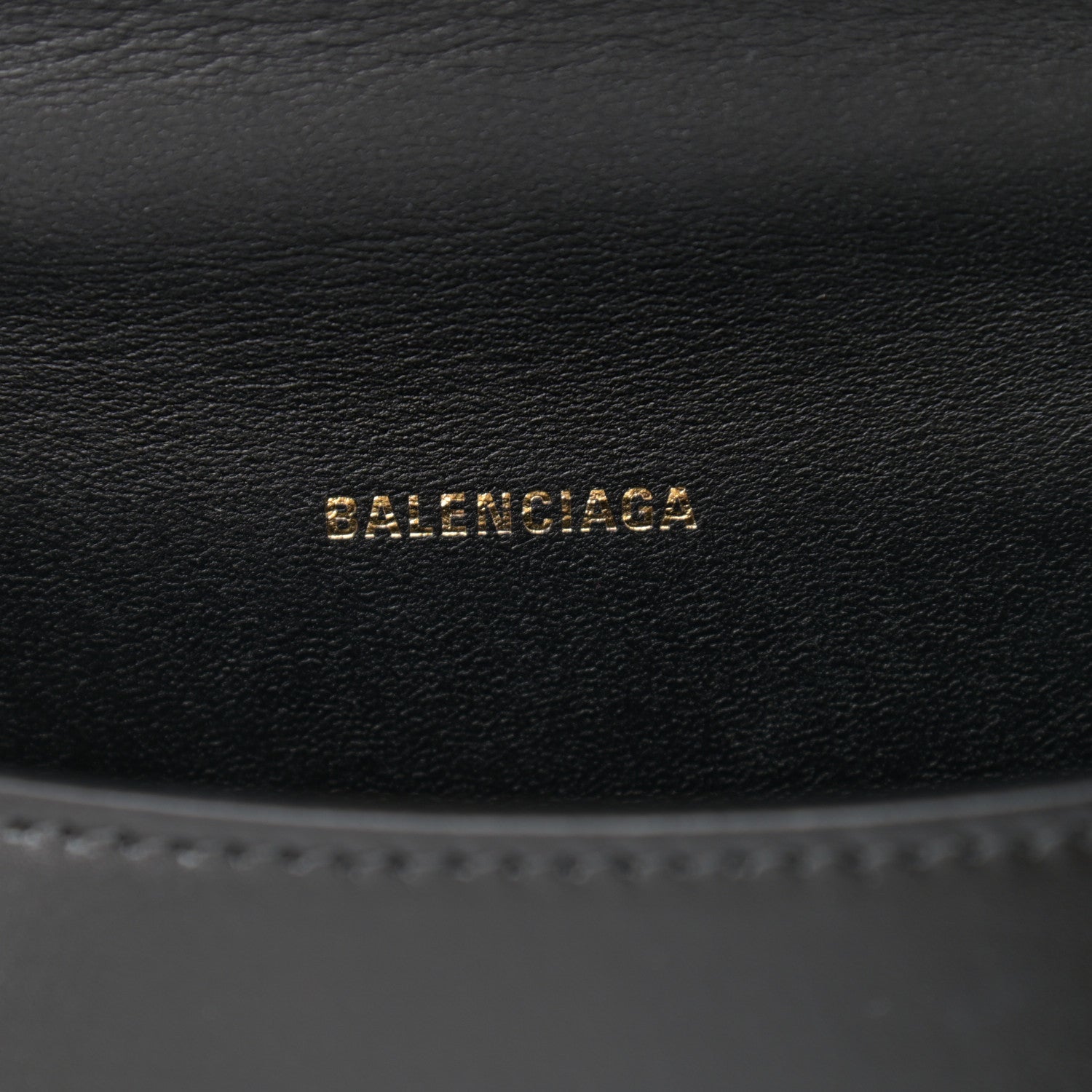 Balenciaga Shiny Box Calfskin Hourglass Top Handle Bag XS Black 6 of 9