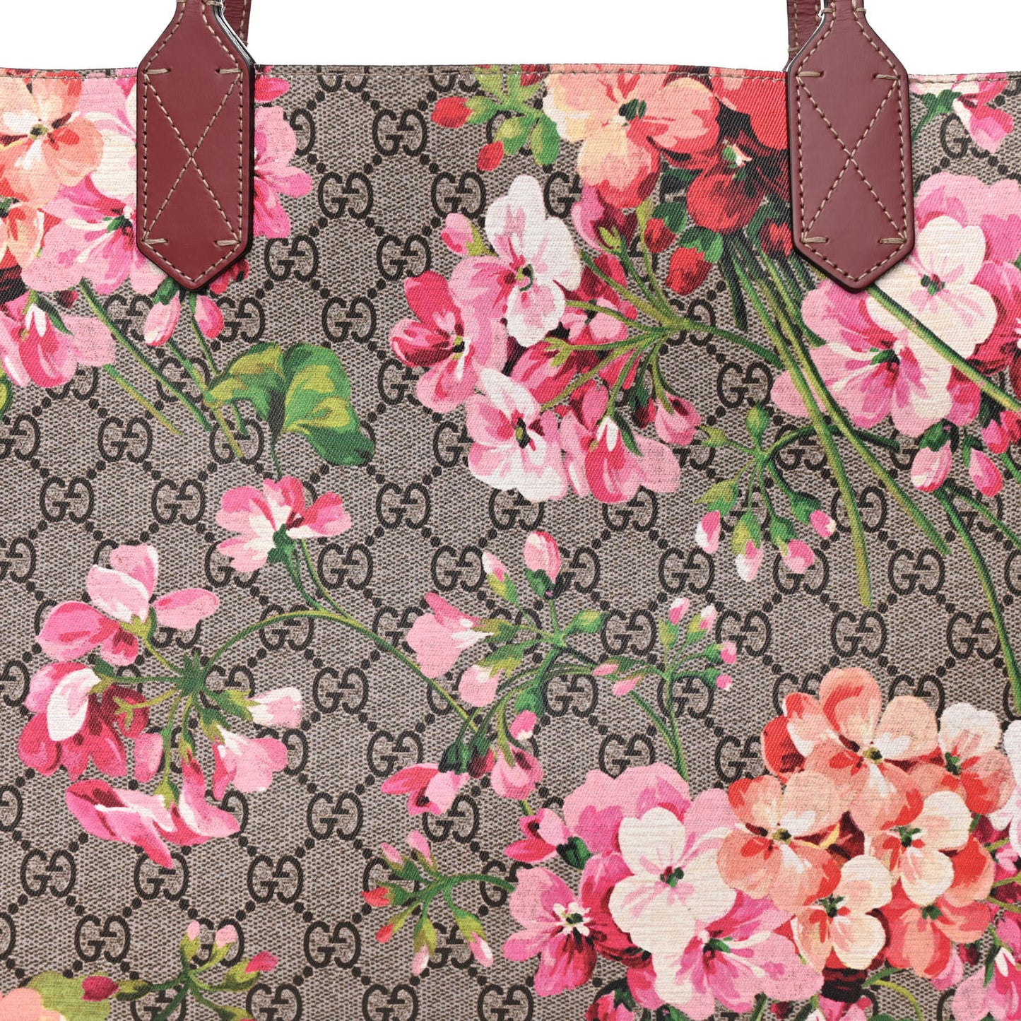 GG Supreme Monogram Blooms Medium Reversible Tote Beige Multicolor Dry Rose