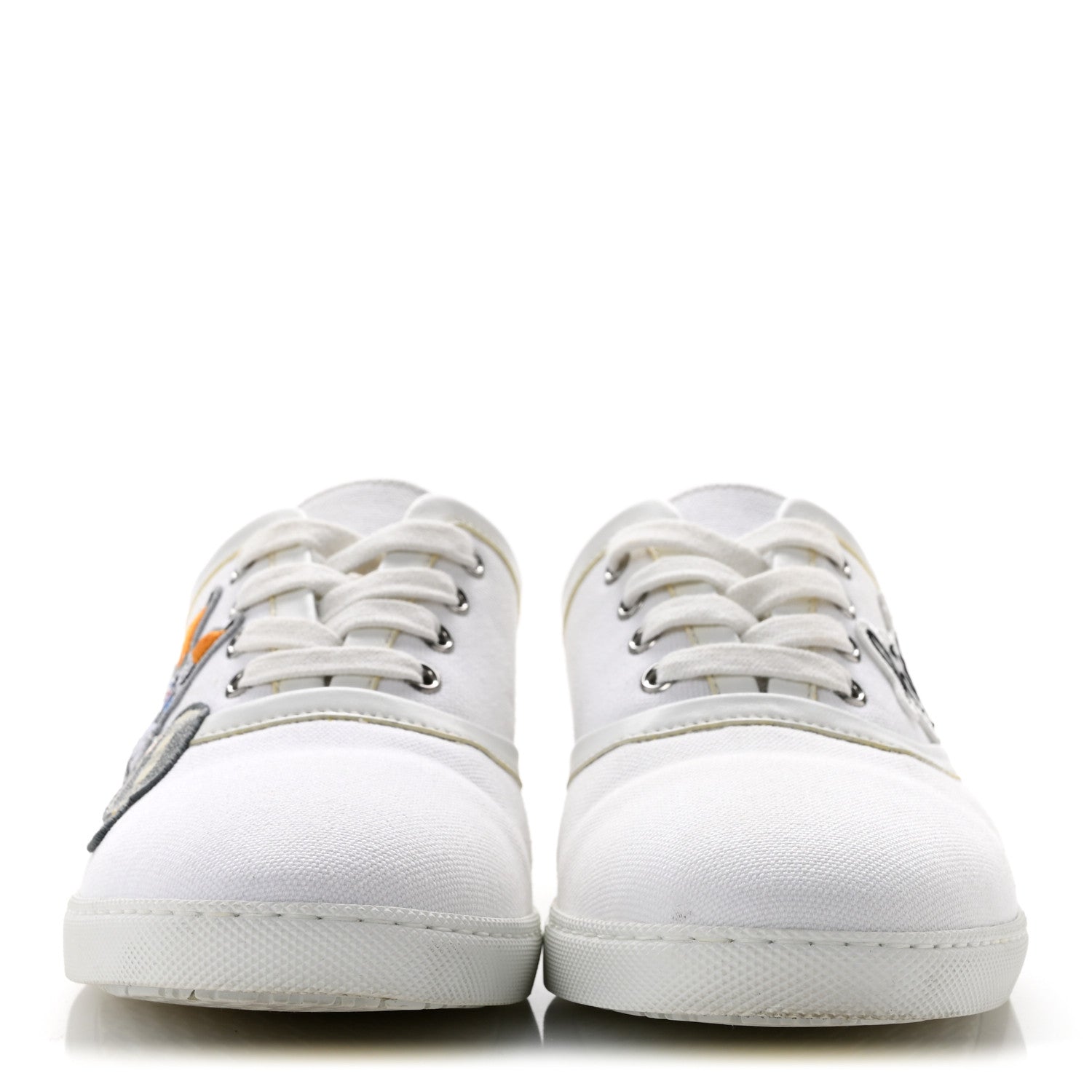 Hermes Canvas Embroidered Innocent Sneakers 37.5 White 3 of 9