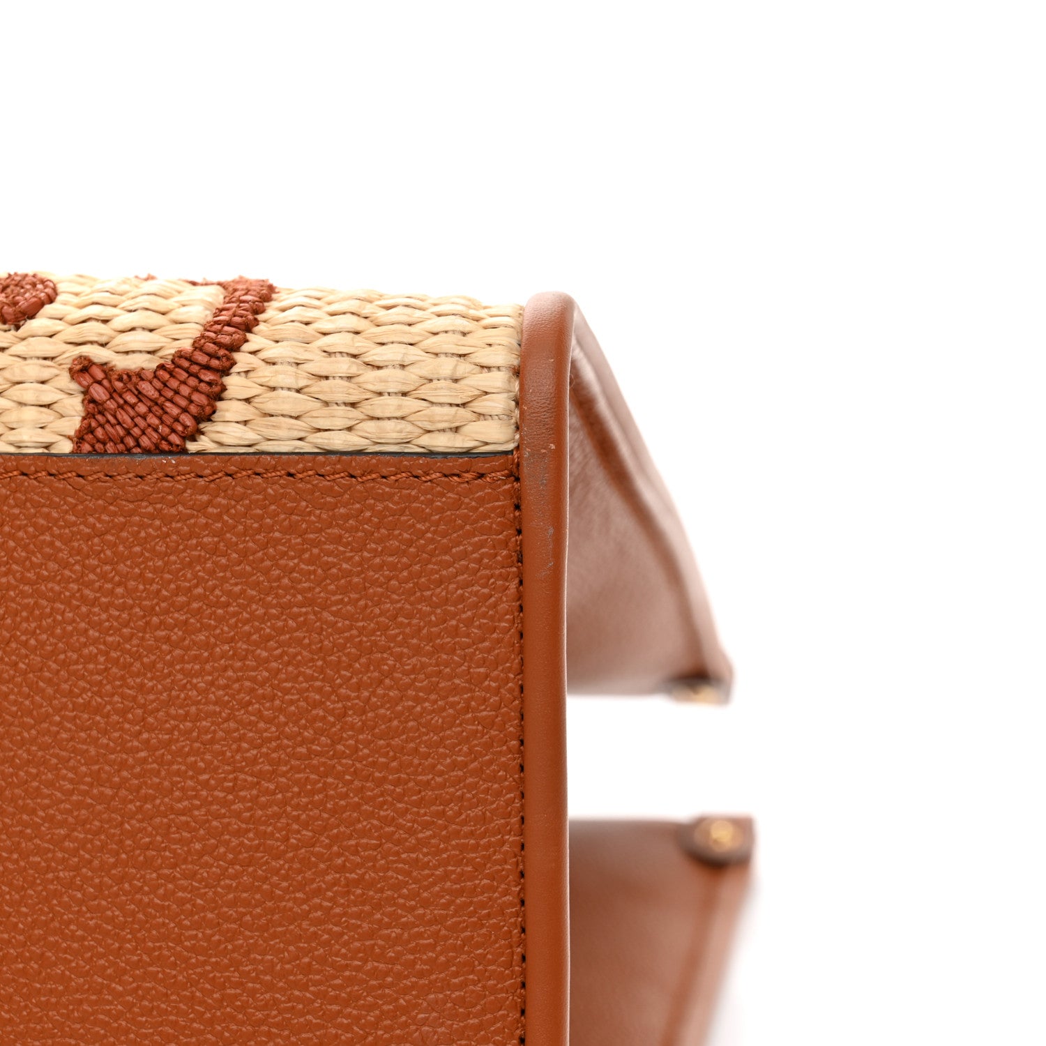Louis Vuitton Raffia Calfskin Monogram Giant Onthego GM Tan 10 of 11