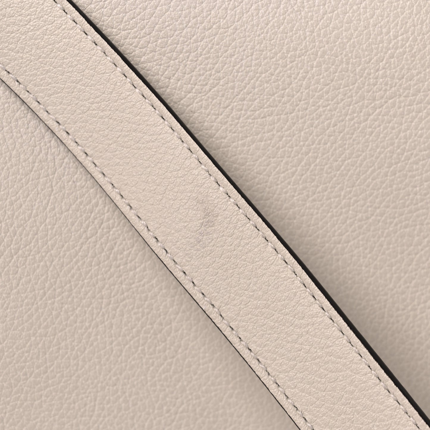 Grained Calfskin Logo Half Moon Hobo White