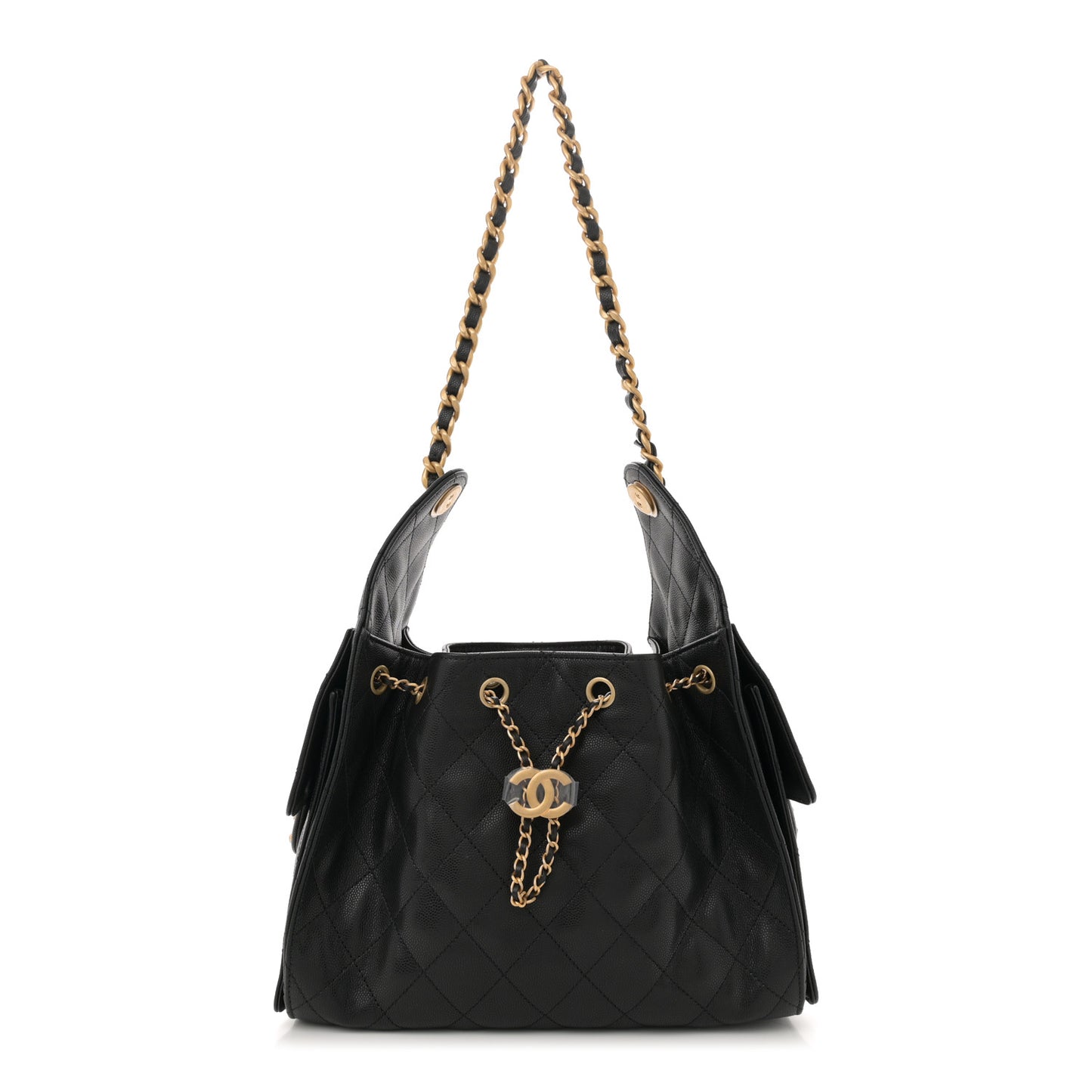 Caviar Quilted Small Chanel 25 Handbag Black