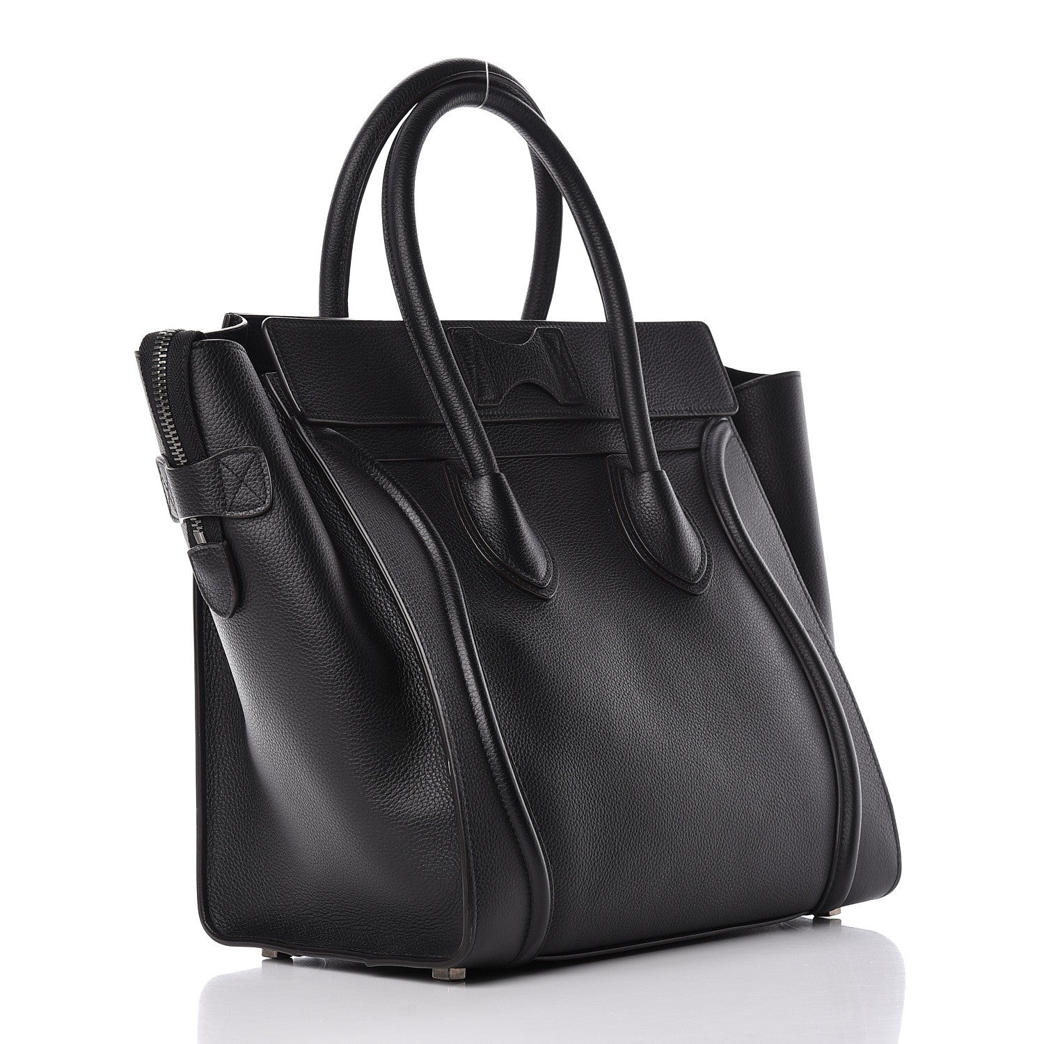 Celine Drummed Calfskin Mini Luggage Black 3 of 11