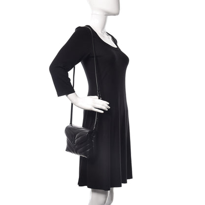 Saint Laurent Calfskin Y Quilted Monogram Toy Loulou Crossbody Bag Black 2 of 12