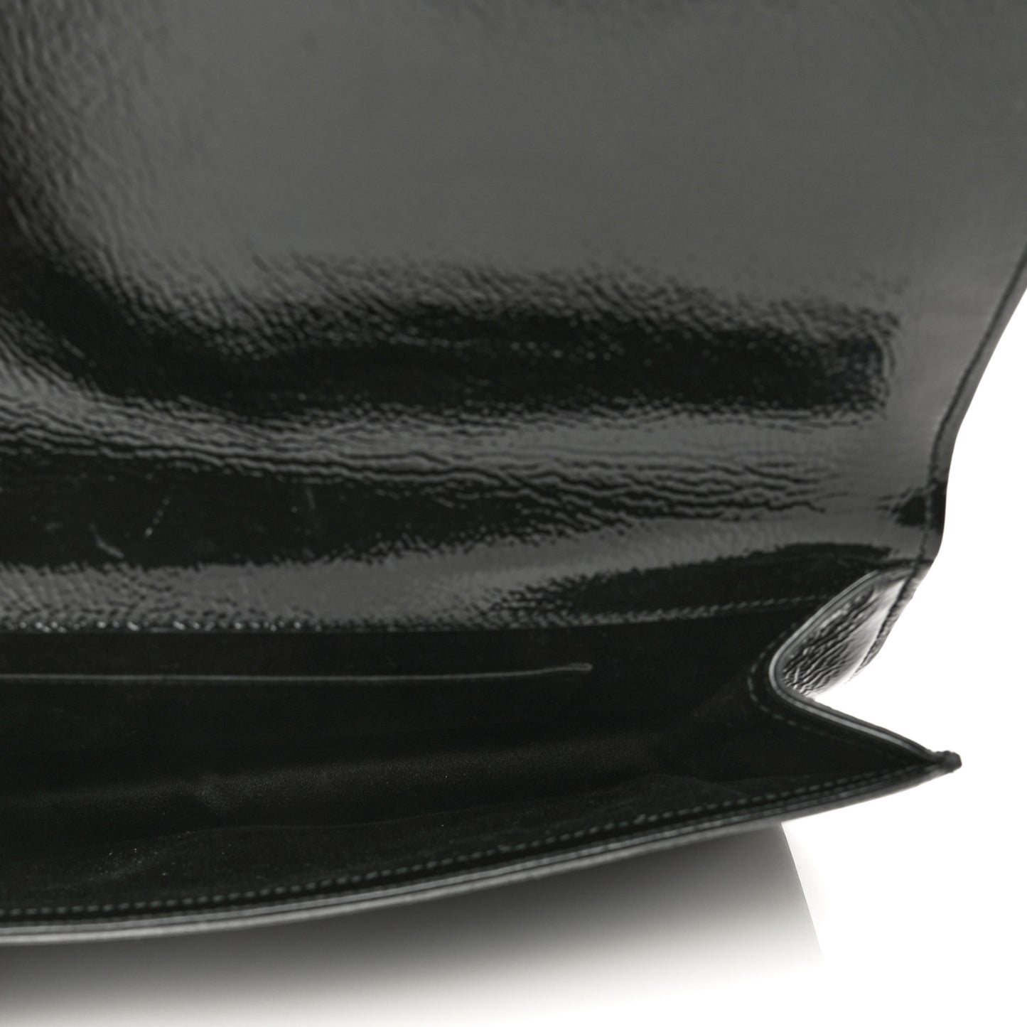 Textured Patent Monogram Large Belle De Jour Clutch Black