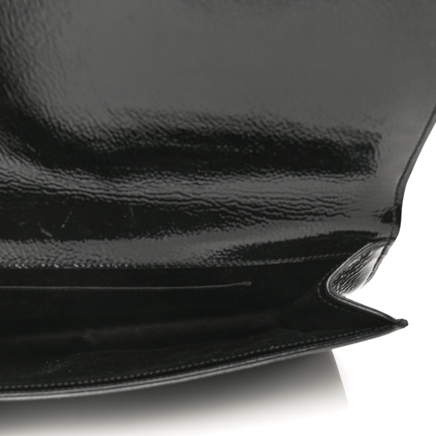 Saint Laurent Textured Patent Monogram Large Belle De Jour Clutch Black 4 of 13