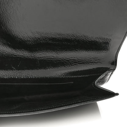 Saint Laurent Textured Patent Monogram Large Belle De Jour Clutch Black 4 of 13