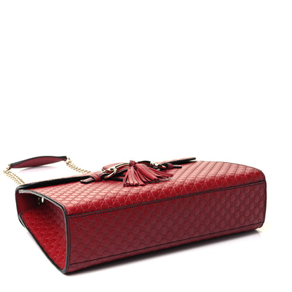 Gucci Microguccissima Medium Emily Chain Shoulder Bag Red 3 of 4