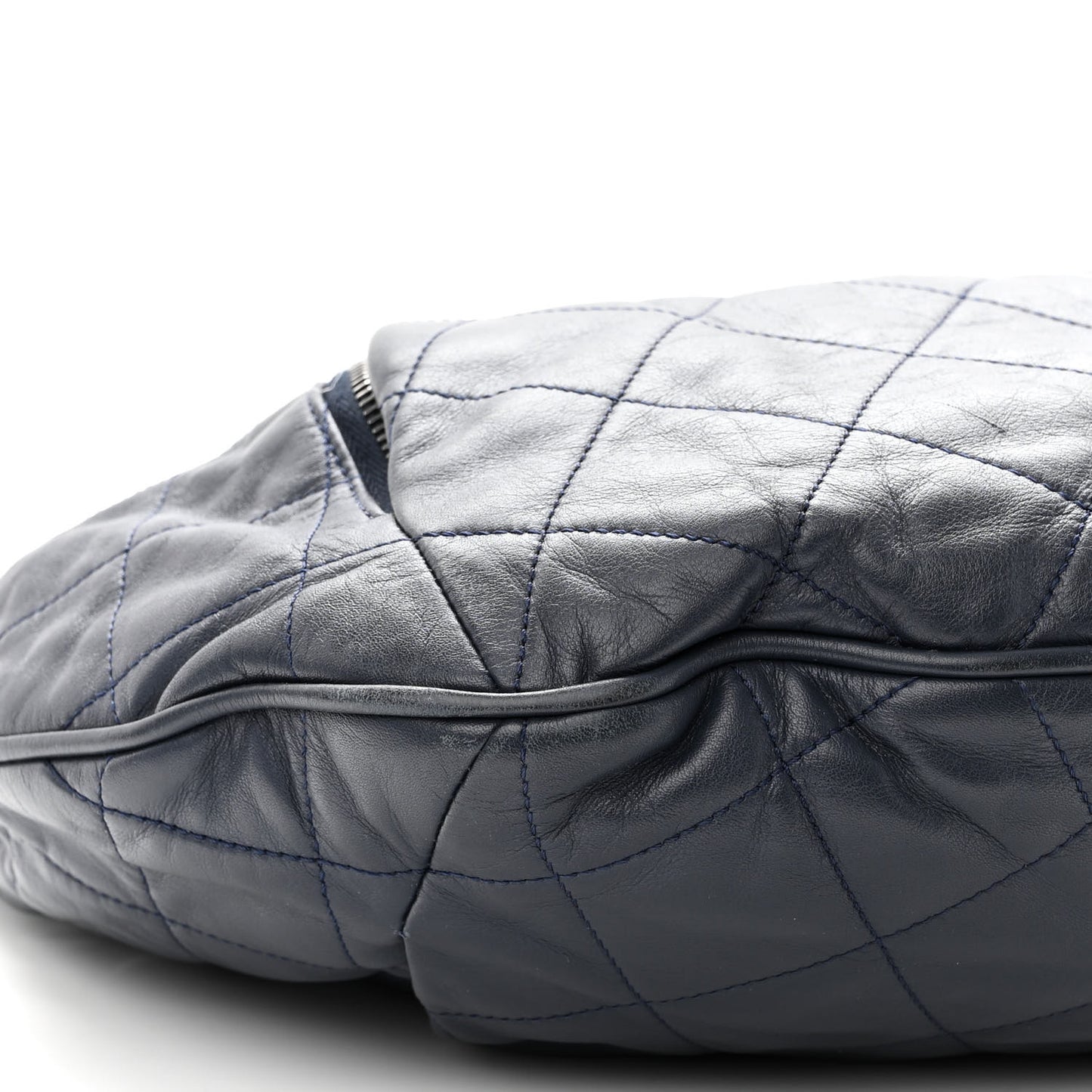 Calfskin Coco Pleats Hobo Dark Blue