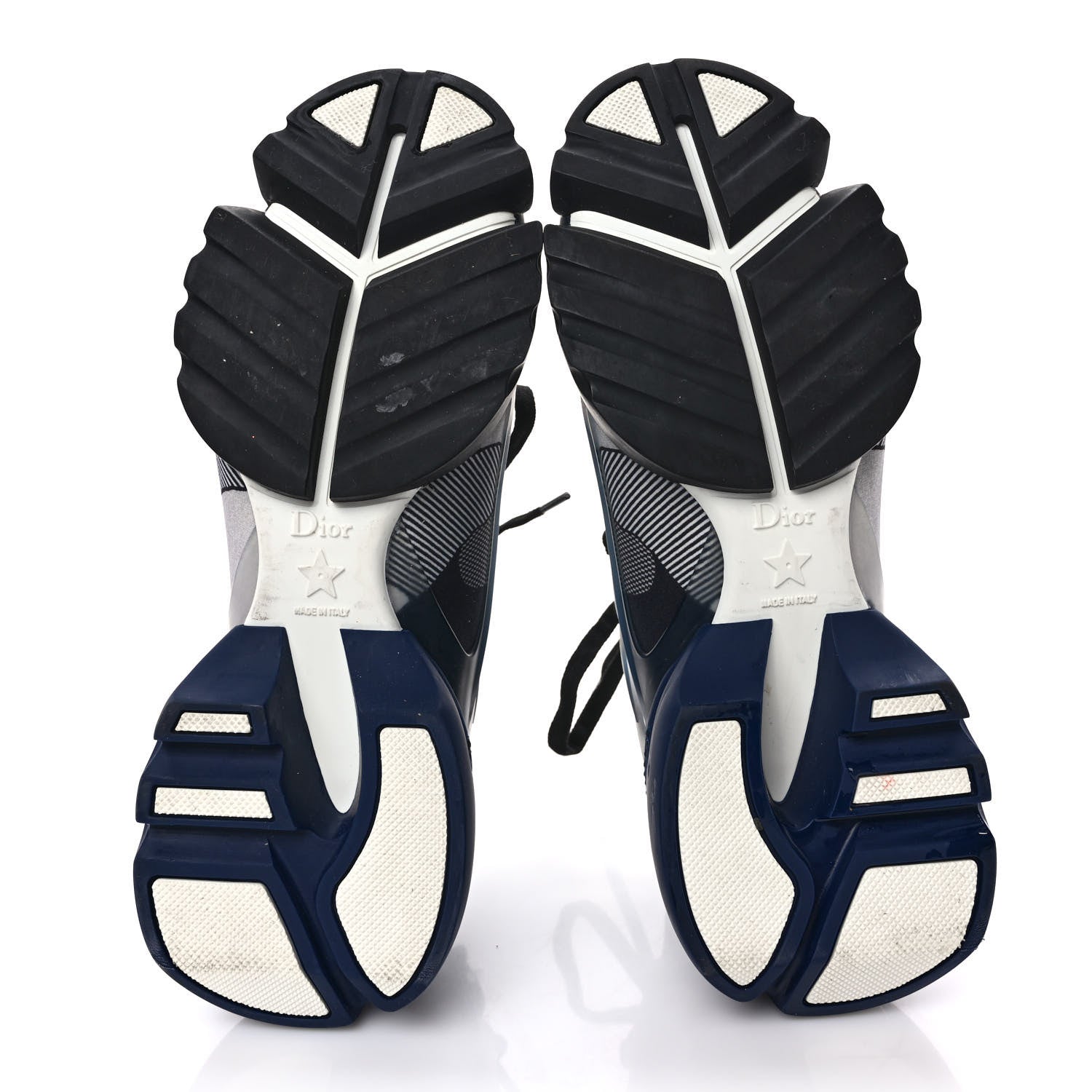 Christian Dior Neoprene Rubber Womens D-Connect Sneakers 37.5 Blue Black 6 of 9