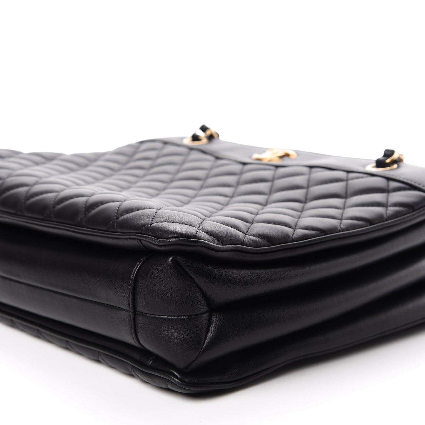 Calfskin Quilted Medium Tote Black