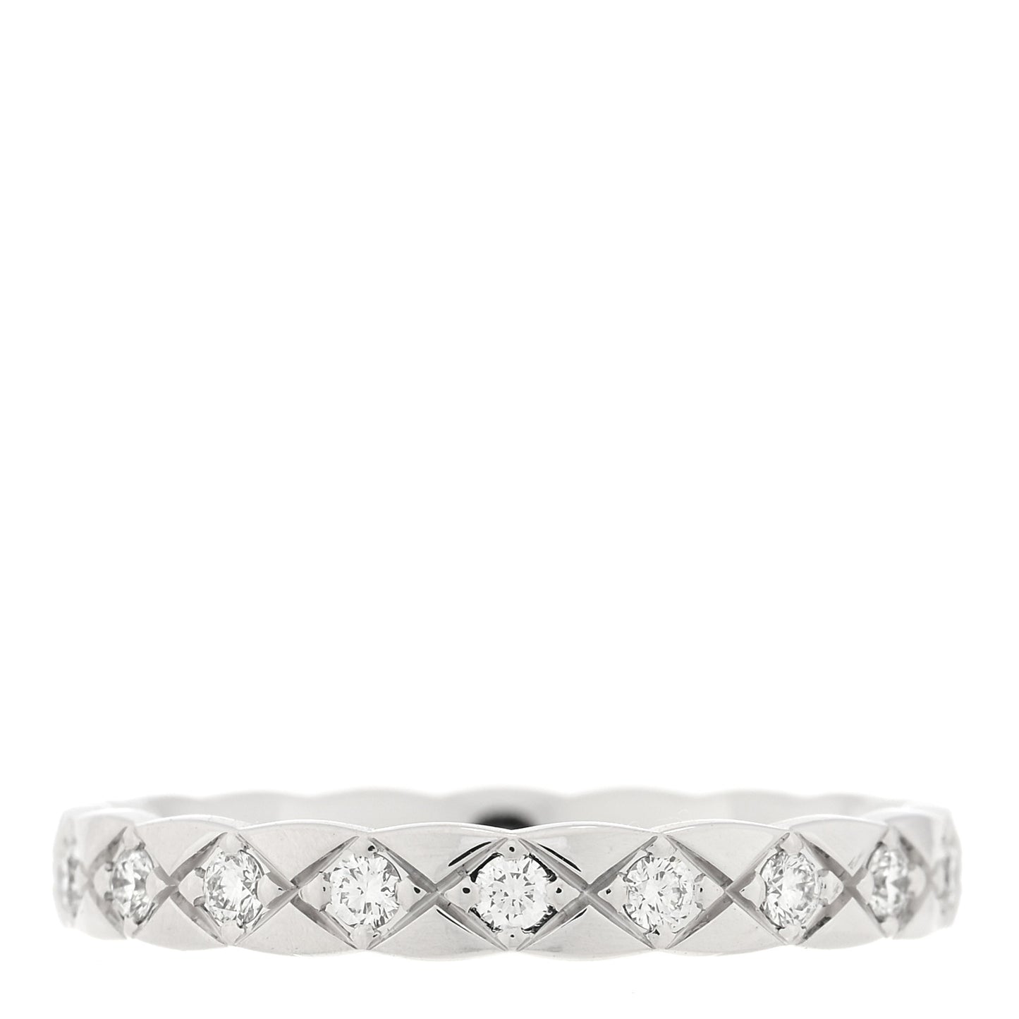18K White Gold Diamond Mini Coco Crush Ring 56 7.5