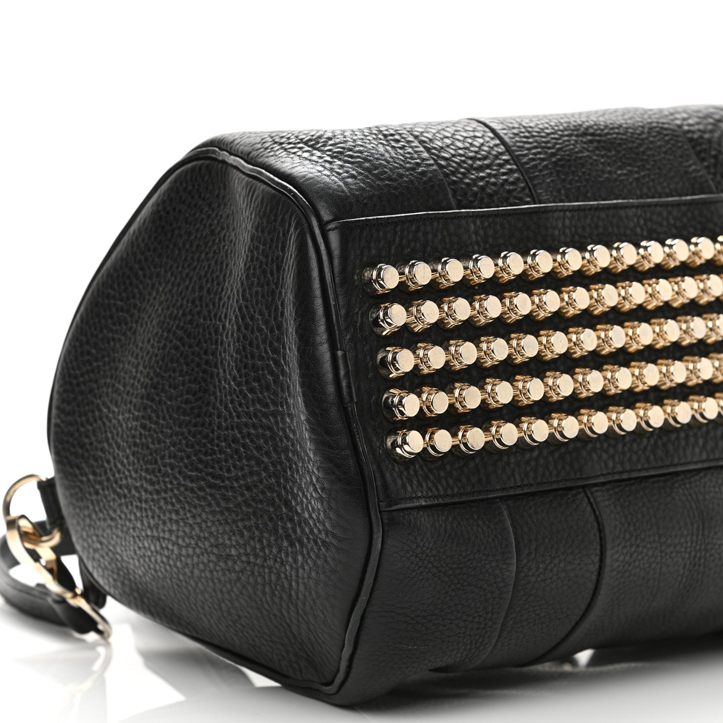 Pebbled Lambskin Rocco Black Pale Gold Hardware