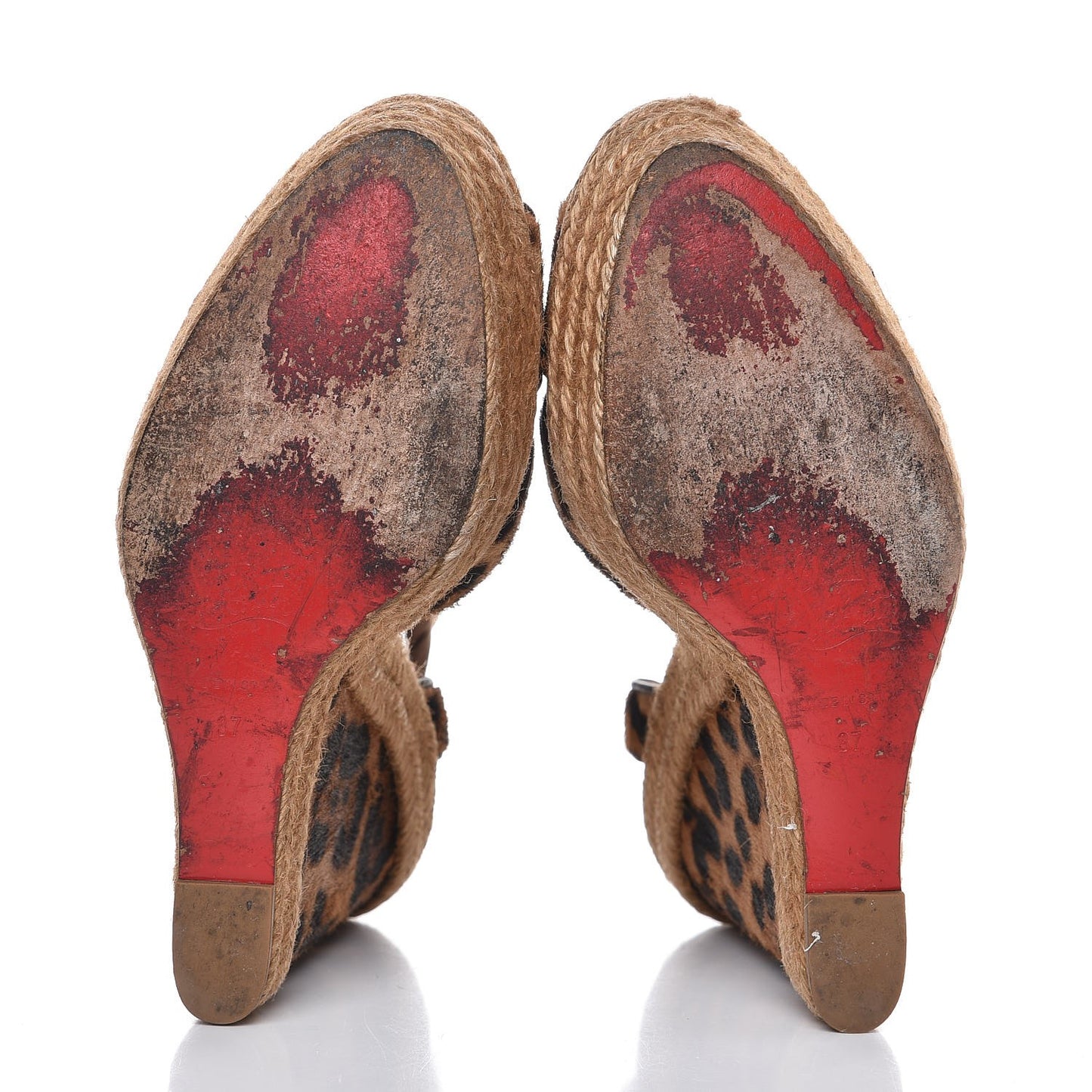 Leopard Print Pony Hair Isabelle 120 Espadrille Wedges 37 Brown