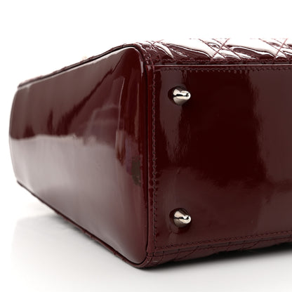Christian Dior Patent Cannage Medium Lady Dior Burgundy Red 9 of 12