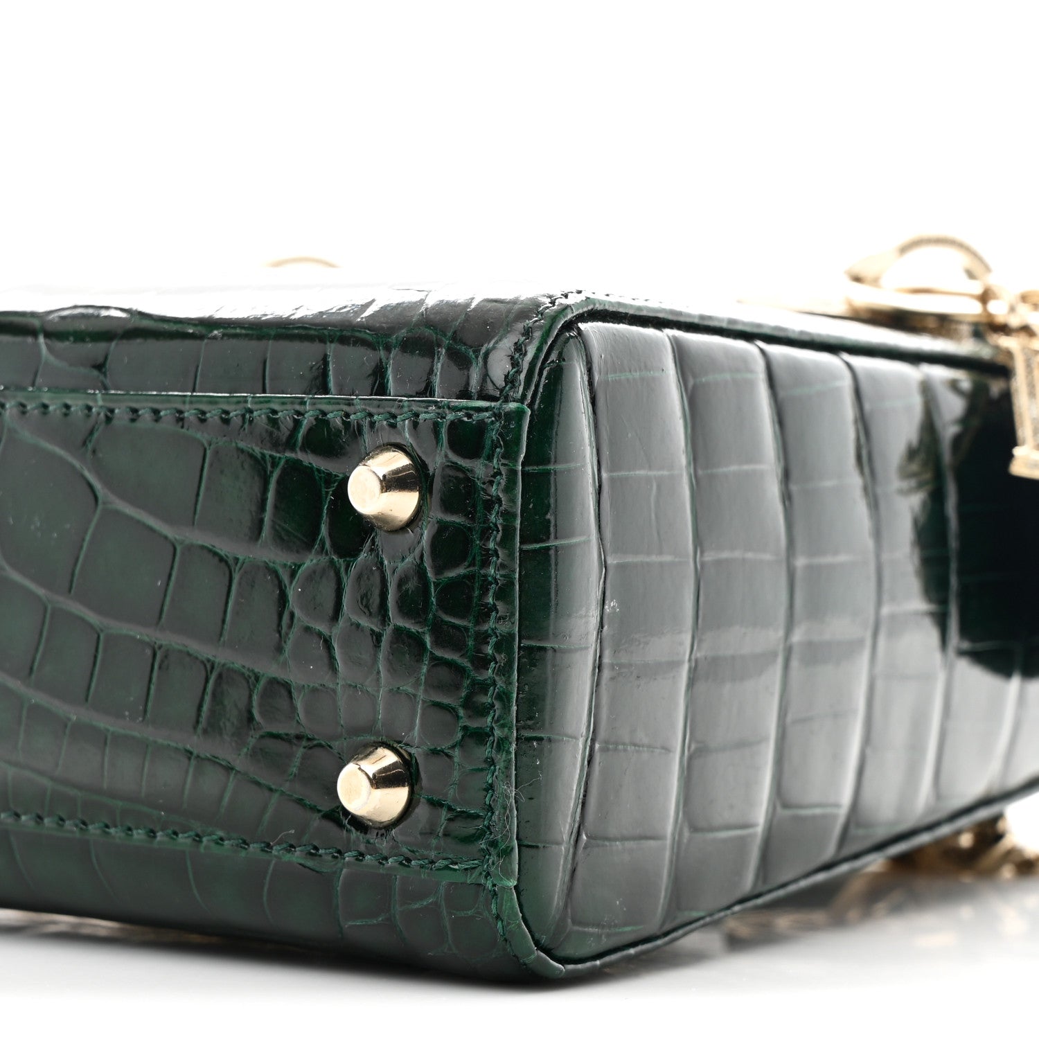 Christian Dior Alligator Crystal Mini Lady Dior Dark Green 1839203