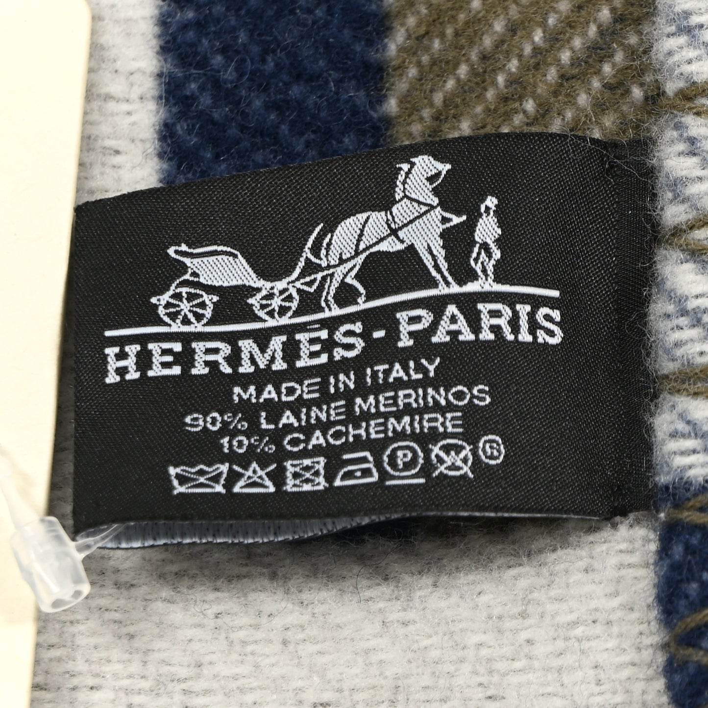 Wool Cashmere Ithaque Blanket Marine Kaki