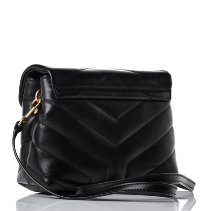 Saint Laurent Calfskin Y Quilted Monogram Toy Loulou Crossbody Bag Black 3 of 8