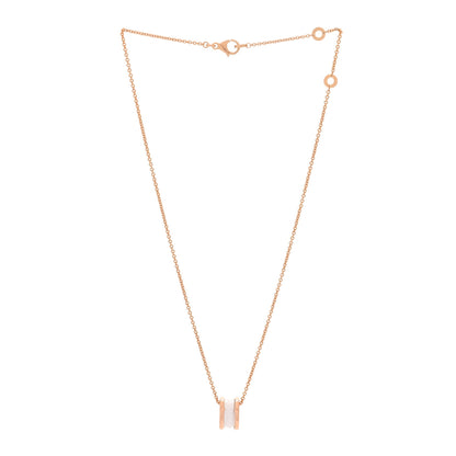 Bulgari 18K Rose Gold White Ceramic B.Zero1 Pendant Necklace 3 of 6