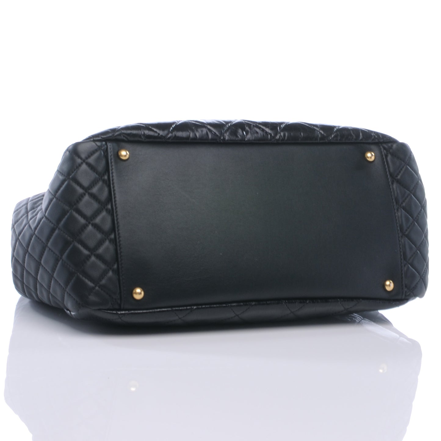 Glazed Crinkled Large East West Flap Black