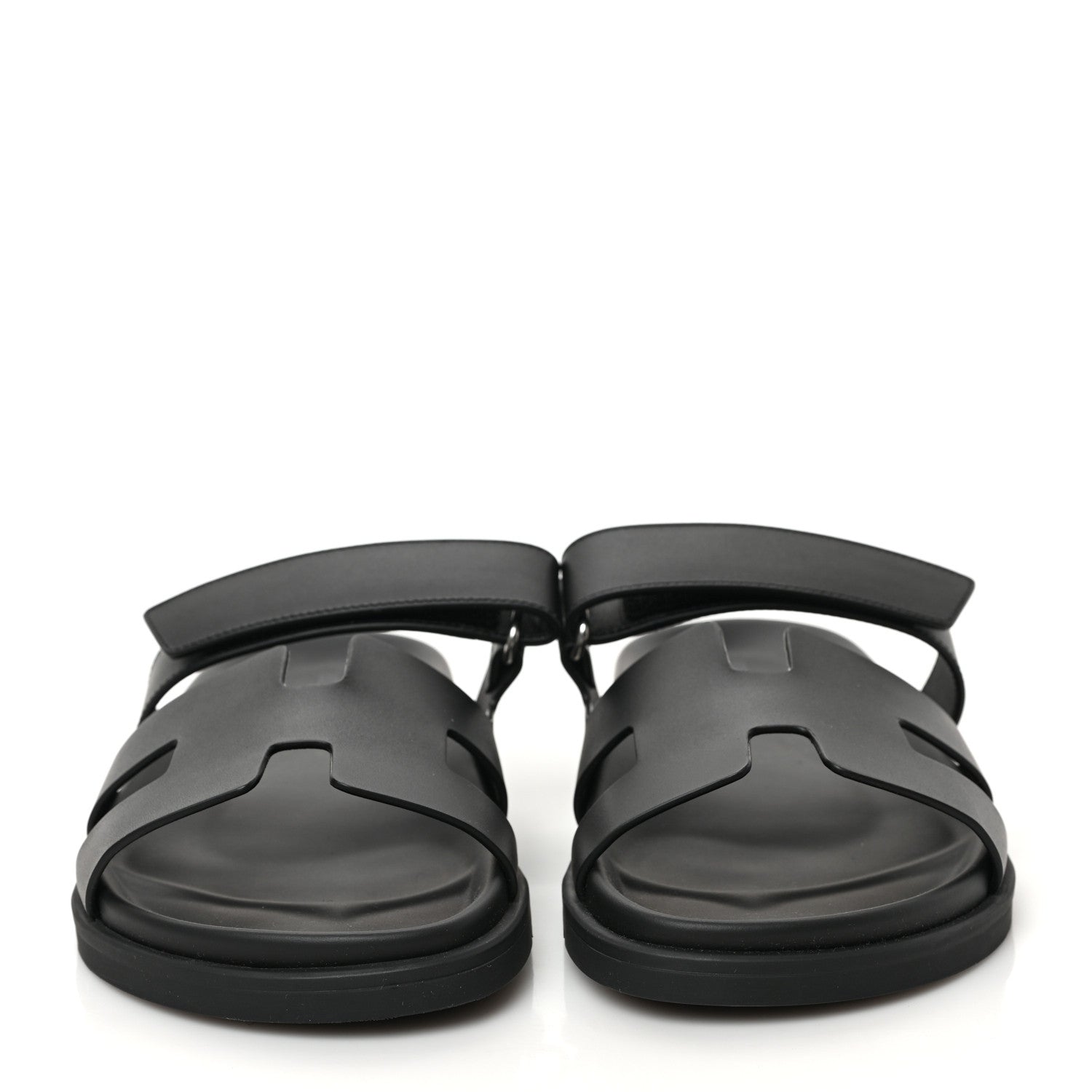 Hermes Calfskin Womens Chypre Sandals 40.5 Black 2 of 10