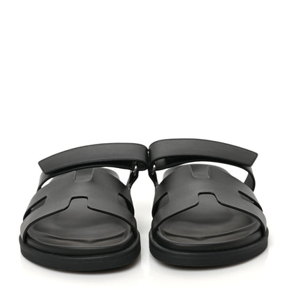 Hermes Calfskin Womens Chypre Sandals 40.5 Black 2 of 10