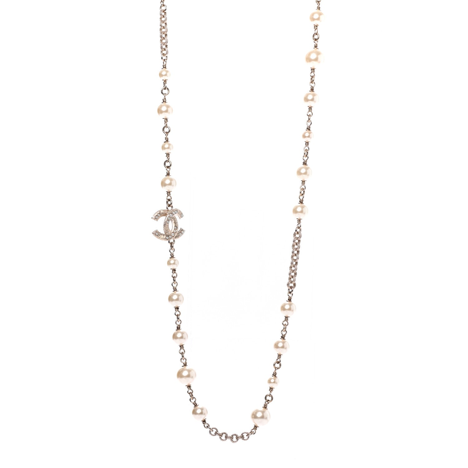 Chanel Pearl CC Necklace Light Gold 1 of 5