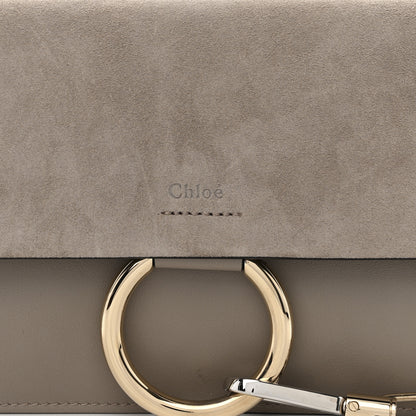 Chloe Suede Calfskin Small Faye Shoulder Bag Motty Grey 9 of 11