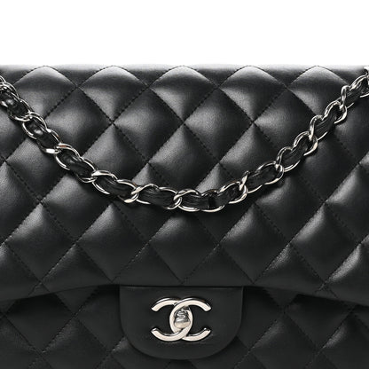 Chanel Lambskin Quilted Jumbo Double Flap Black 8 of 10
