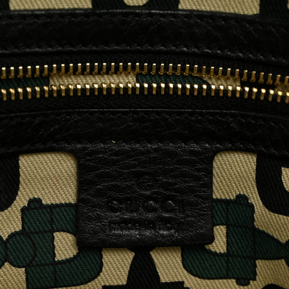 Gucci Calfskin Guccissima Signoria Bowler Bag Black 6 of 11