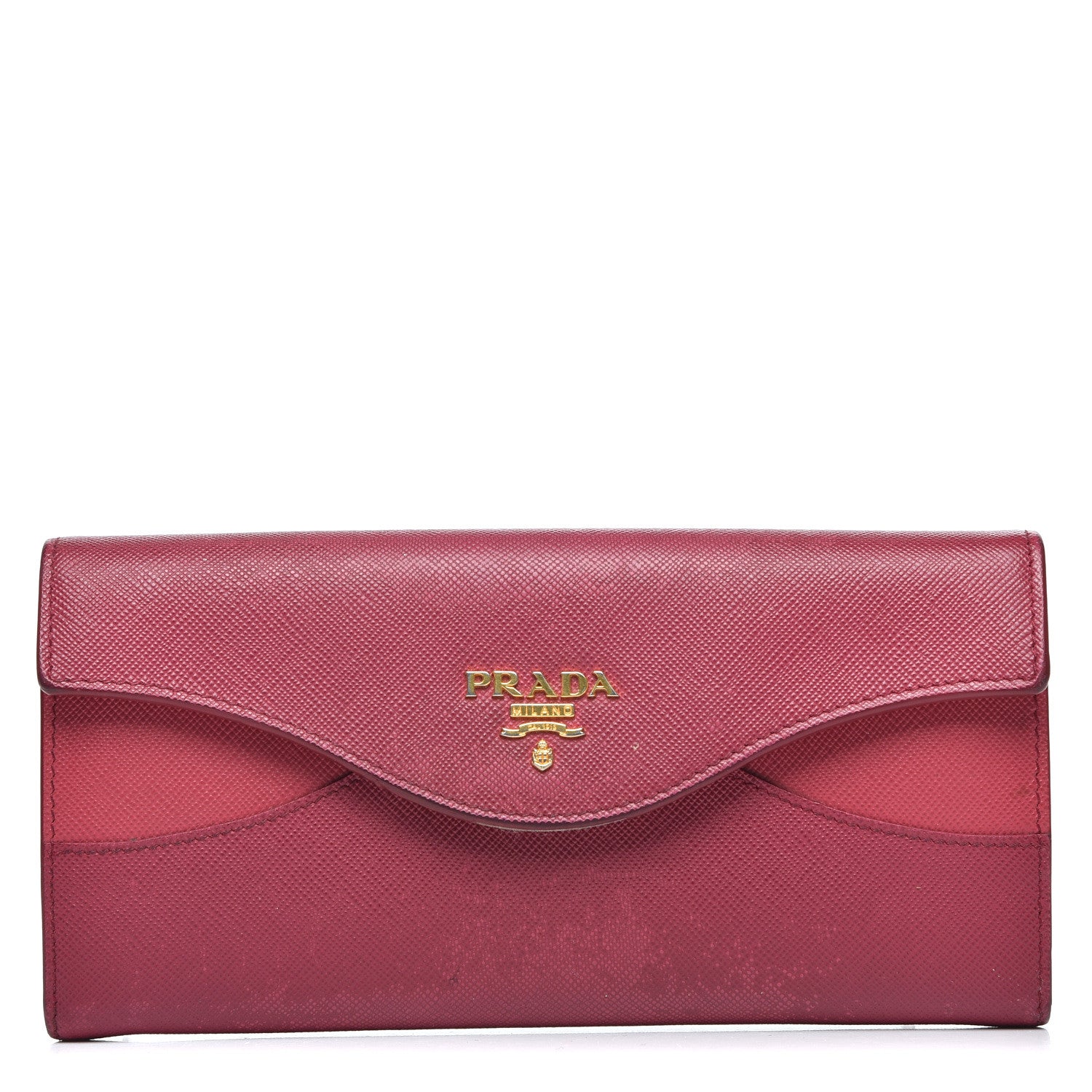 Prada Saffiano Continental Wallet Ibisco Peonia 1 of 15