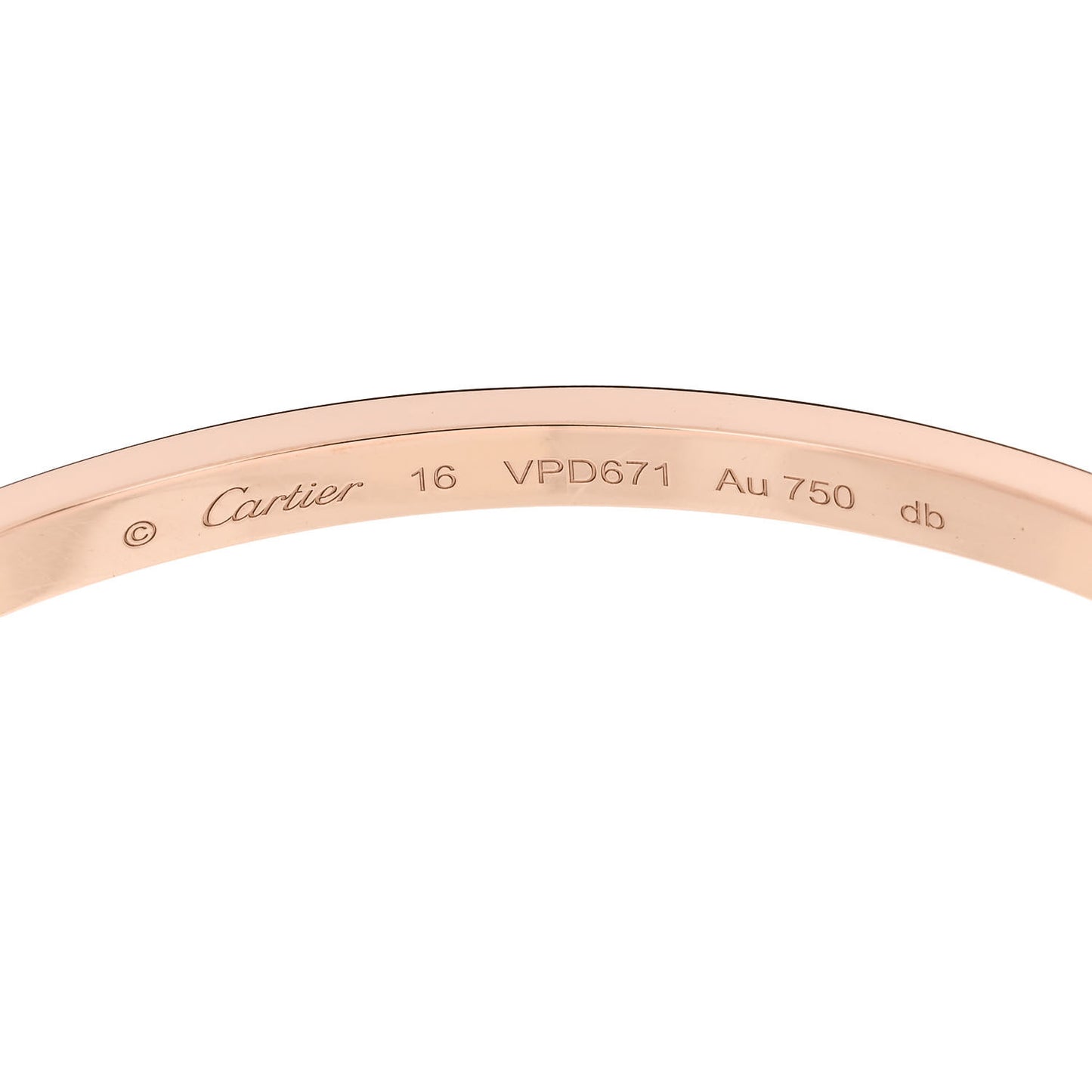 18K Pink Gold 6 Diamond Small LOVE Bracelet 16
