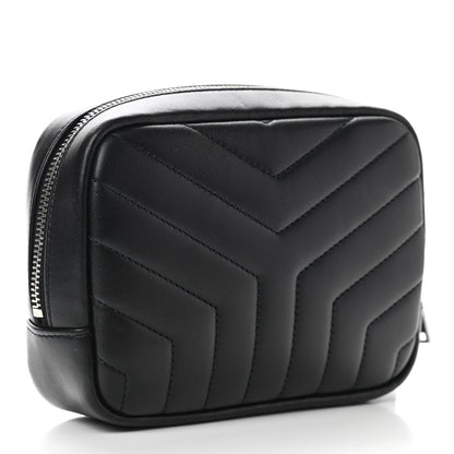 Saint Laurent Lambskin Y Quilted Monogram Loulou Cosmetic Case Black 3 of 10