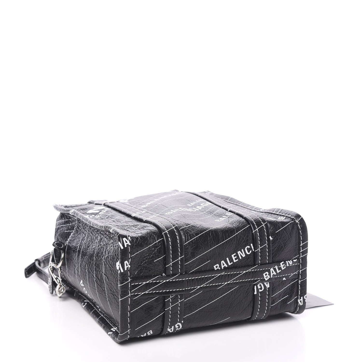 Balenciaga Agneau Arena Logo Multicolor Print XS Bazar Shopper Tote Black White 3 of 8
