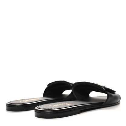 Chanel Lambskin Quilted Turnlock Flat Mules 40.5 Black 5 of 10
