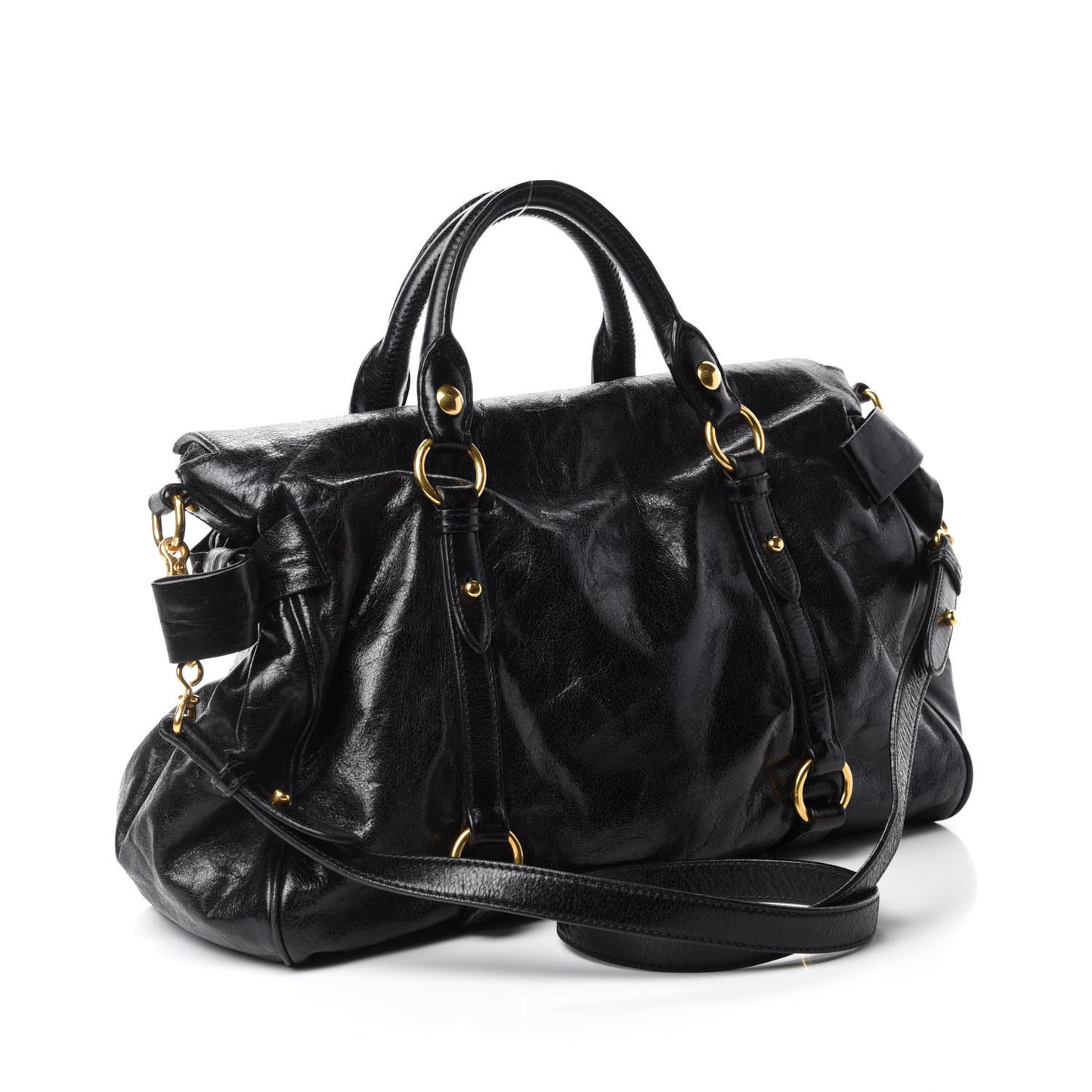 Vitello Lux Medium Bow Bag Black