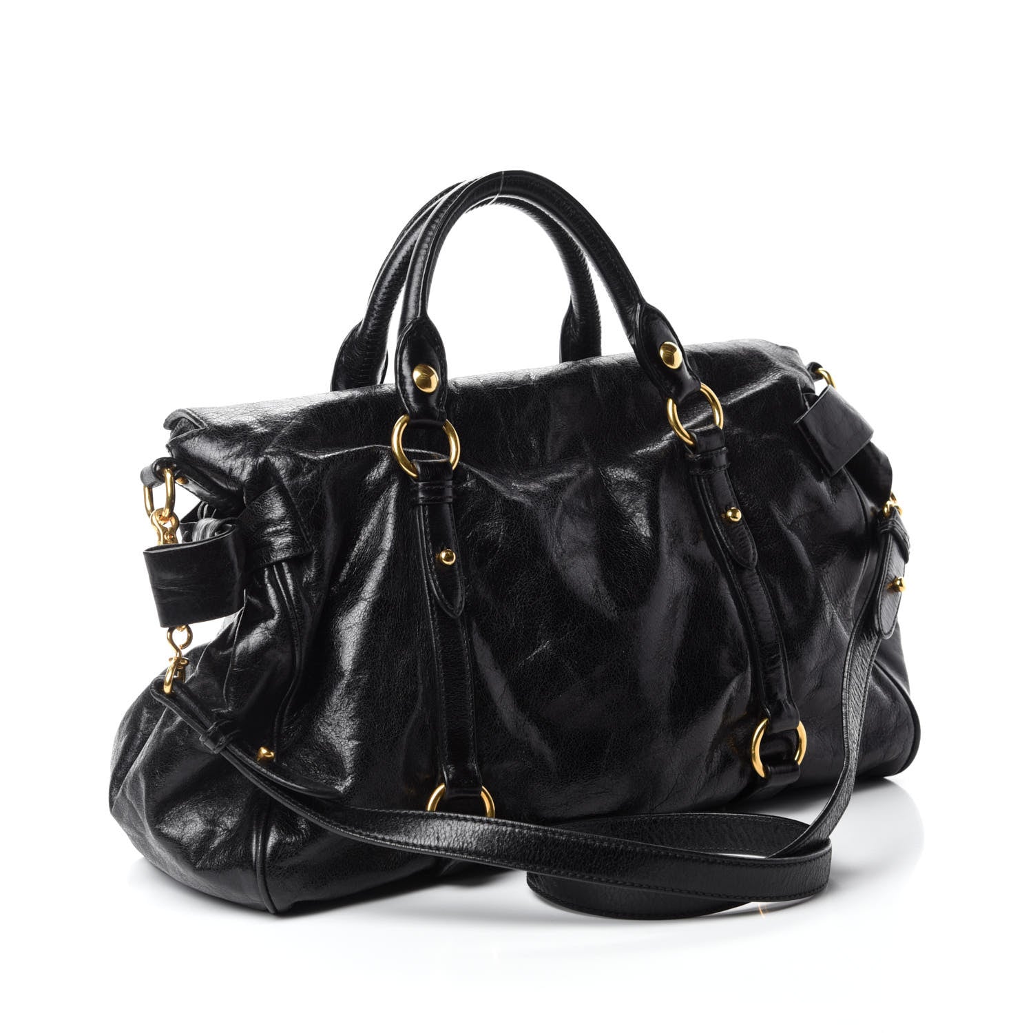 Miu Miu Vitello Lux Medium Bow Bag Black 3 of 10